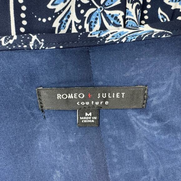 Romeo & Juliet Ruffle Lace-Up Cropped Wide Leg Jumpsuit Size M Botanical Print - Picture 15 of 16